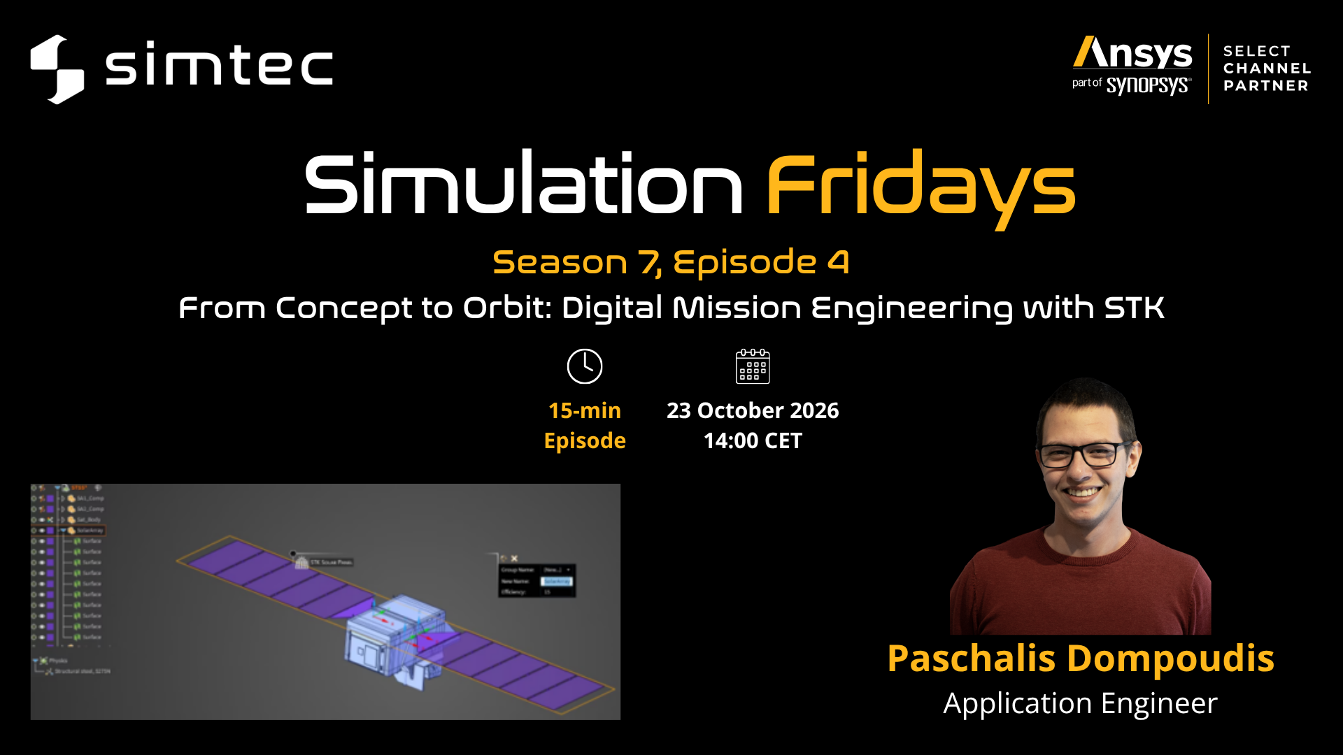 Season 7, Episode 4 From Concept to Orbit Digital Mission Engineering with STK Paschalis Dompoudis